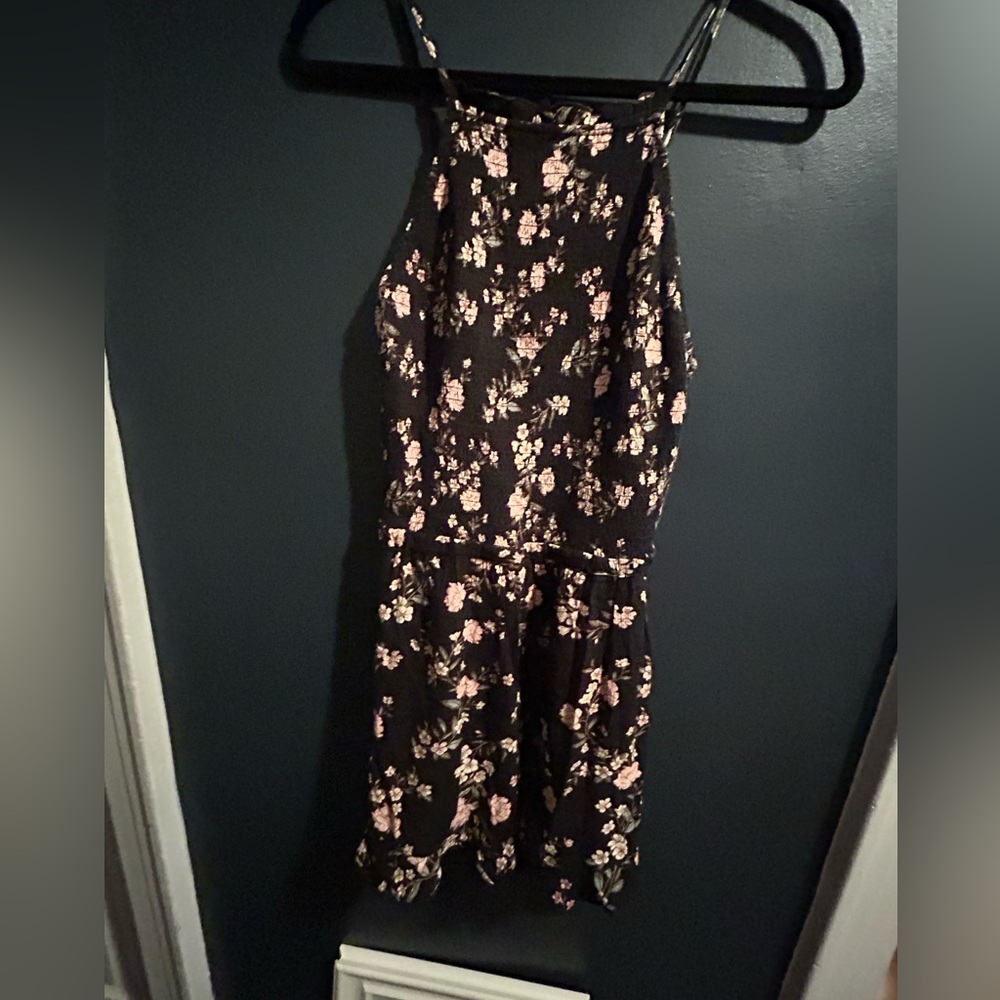 american eagle high neck floral romper
